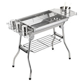Huitich outdoor barbecue smoker with storage featuring metal grill, side shelf, and spice rack